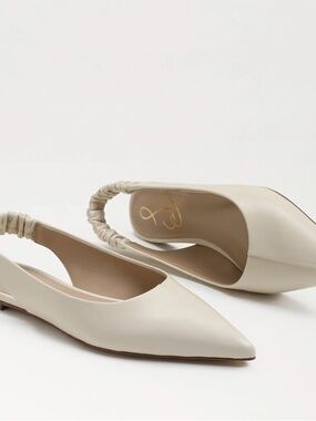 Sam Edelman Women's Whitney Modern Ivory Slingback Pointed Toe Flats